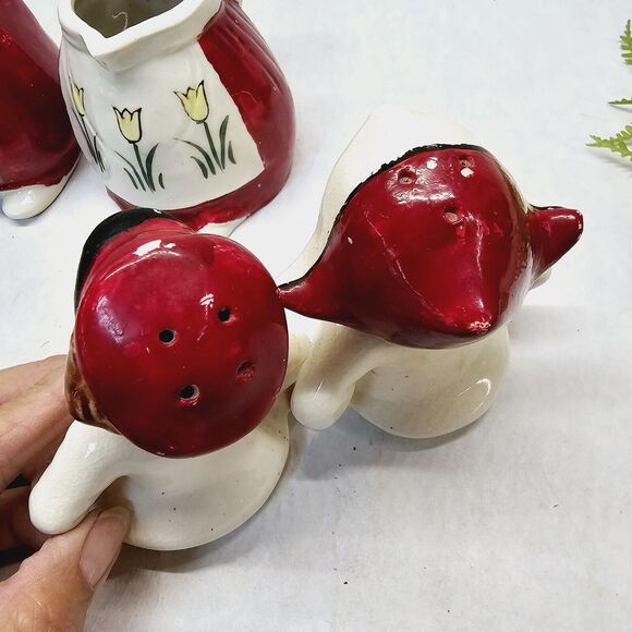 Vintage Relco Japan Dutch Boy & Girl Salt Pepper Shakers Sugar Creamer Set - Picture 3 of 13